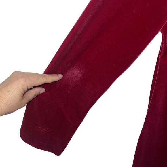 Diamond Tea Vintage Womens Robe Size Small Pink Velvet Half Zip Long Sleeves - Picture 6 of 8